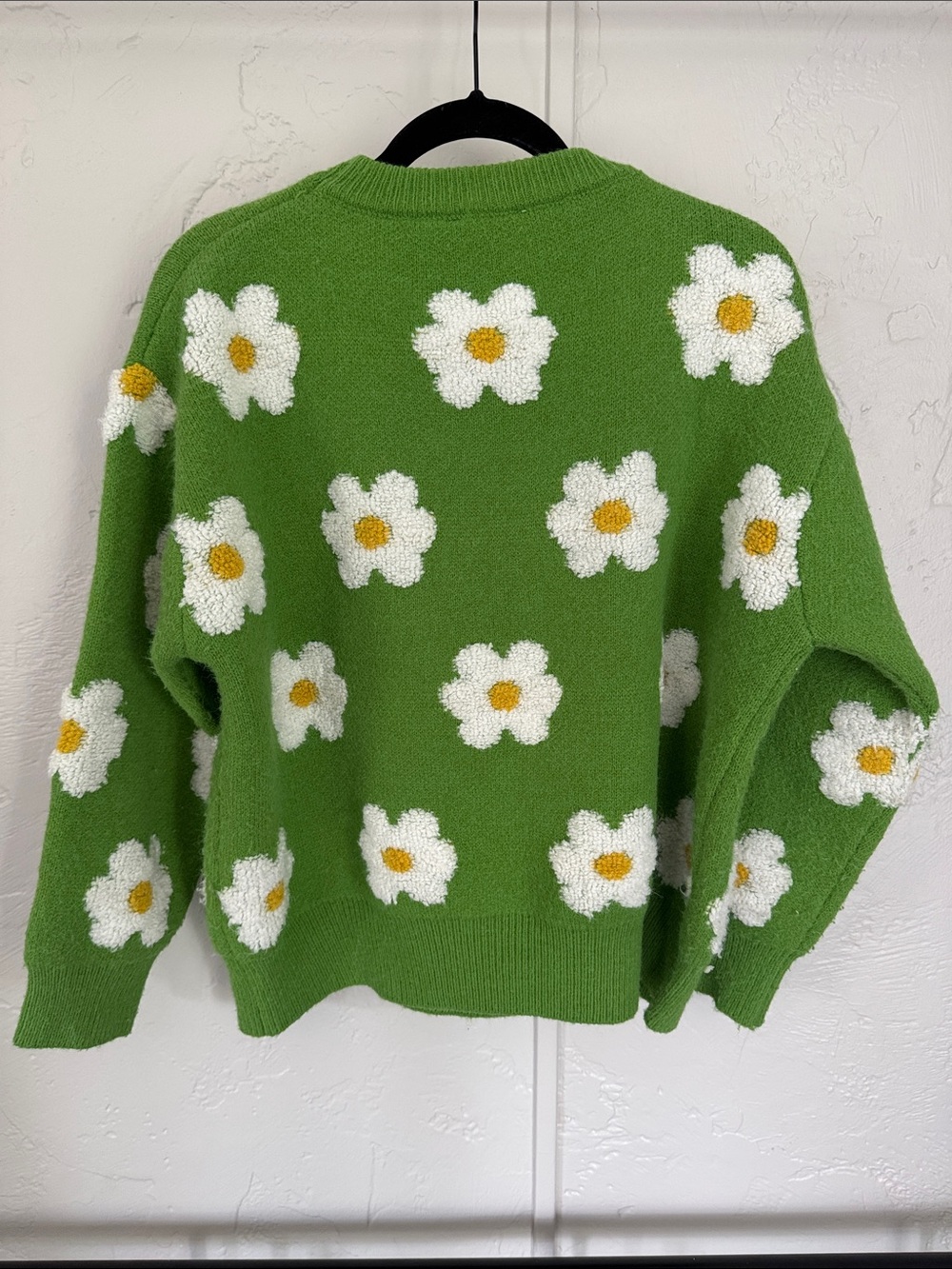 Pink Ripple Green Daisy Sweater - Picture 3 of 5